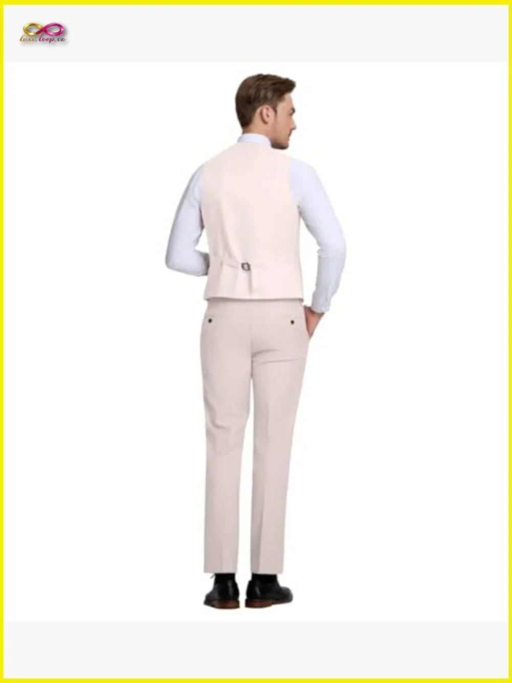 Slim Fit Suit Vest Pants Set Formal Classic Elegant Wedding Business Wear